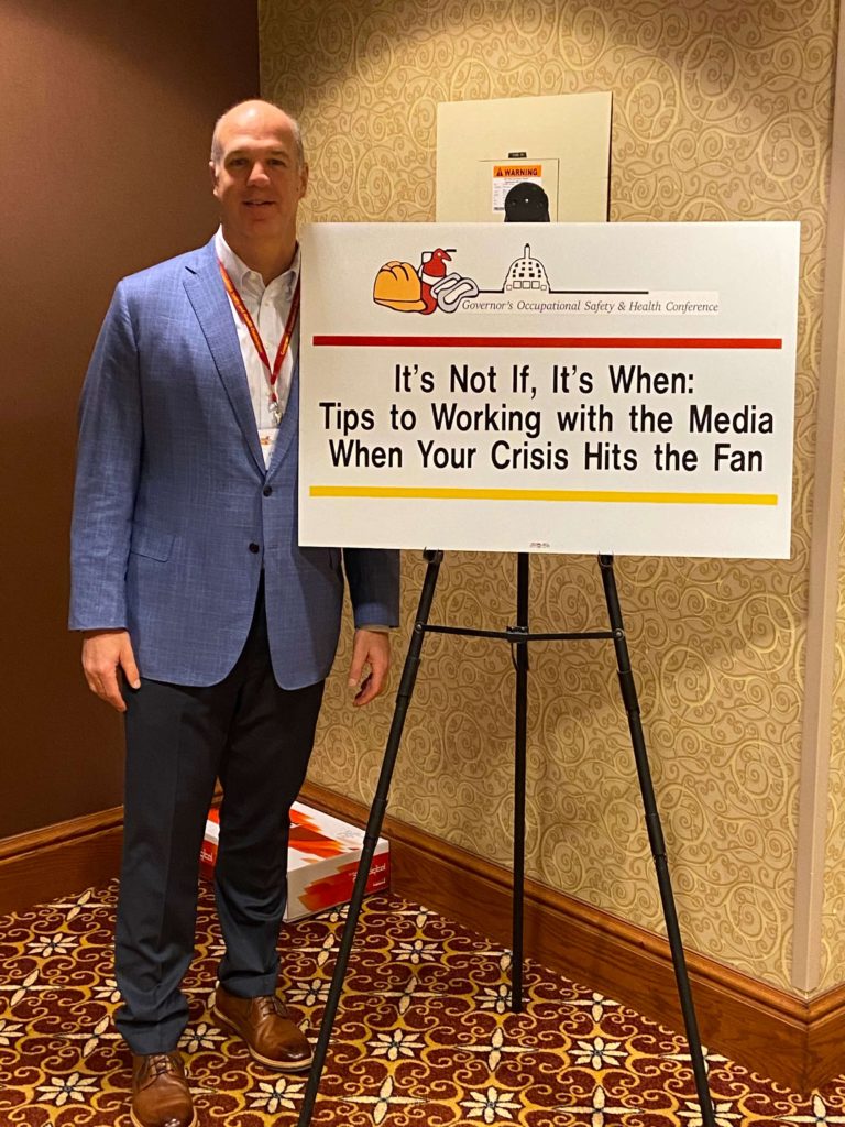 Crisis communications tips and guidelines shared by Chris Martin, Atlas Marketing, at the PA GOSH Conference 
